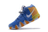 Image of Nike Kyrie 4 Blue Yellow White Men Basketball Shoes Sale Size US 7-12