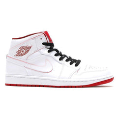 Nike Air Jordan 1 Mid White Red  Shoes Basketball Men Size US 7 - 13