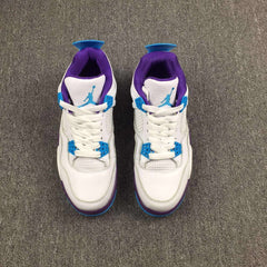 Nike Air Jordan 4 Retro “Hornets” White Blue Purple Basketball Men Size US 7 - 13