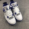 Image of Nike Air Jordan 4 Retro Motosports White Black Blue Basketball Men Size US 7 - 13