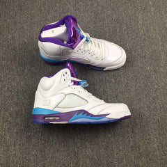 Nike Air Jordan 5 White Blue Purple Men Shoes Sale Size US 7-13