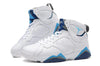 Image of Nike Air Jordan 7 Retro White Blue Shoes Basketball Men Size US 7 - 13