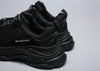 Image of Balenciaga Triple S Trainer 'All Black Distressed' Shoes Sneaker Sale Men Women Size 35-45