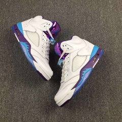 Nike Air Jordan 5 White Blue Purple Men Shoes Sale Size US 7-13