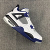 Image of Nike Air Jordan 4 Retro Motosports White Black Blue Basketball Men Size US 7 - 13