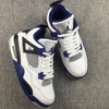 Image of Nike Air Jordan 4 Retro Motosports White Black Blue Basketball Men Size US 7 - 13