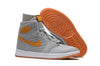 Image of Nike Air Jordan 1 High Retro Flyknit Grey Orange Shoes Basketball Men Size US 7 - 13