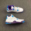 Image of Nike Air Jordan 4 Retro “Hornets” White Blue Purple Basketball Men Size US 7 - 13