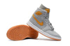 Image of Nike Air Jordan 1 High Retro Flyknit Grey Orange Shoes Basketball Men Size US 7 - 13