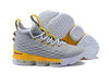 Image of Nike Lebron XV 15 Grey Gold Yellow Men Shoes Sale Size US 7-12