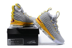 Nike Lebron XV 15 Grey Gold Yellow Men Shoes Sale Size US 7-12