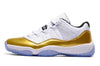 Image of Nike Air Jordan 11 Retro Low White Metallic Gold Coin Basketball Men Size US 7 - 13