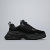 Image of Balenciaga Triple S Trainer 'All Black Distressed' Shoes Sneaker Sale Men Women Size 35-45