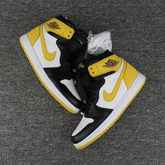 Nike Air Jordan 1 High Retro OF 6 Ring White Black Yellow Shoes Basketball Men Size US 7 - 13