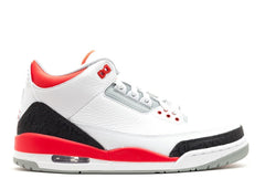 Nike Air Jordan 3 Retro 2013 Release White Silver Black Red Men Shoes Sale Size US 7-13