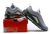 Image of Nike Air Max 97 Carbon Grey Fludredsent Green Shoes Sale Men Size US 7-11