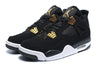 Image of Nike Air Jordan 4 Retro Black White Gold Basketball Men Size US 7 - 13