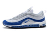 Image of Nike Air Max 97 White Royal Silver Blue Shoes Sale Men Size US 7-11